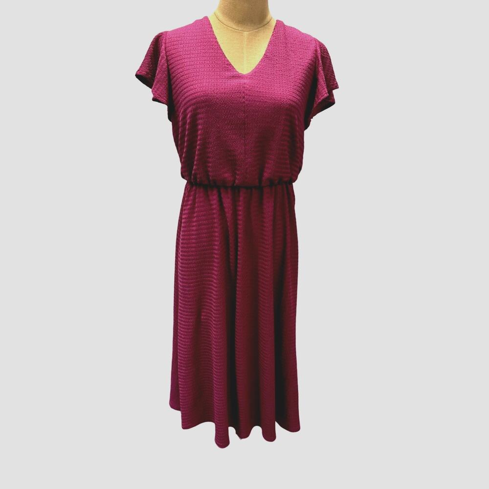 "LONDON TIMES" Pink Dress,Open Back, Flowing Fairy,Loose‎ Sleeves M, Fairy